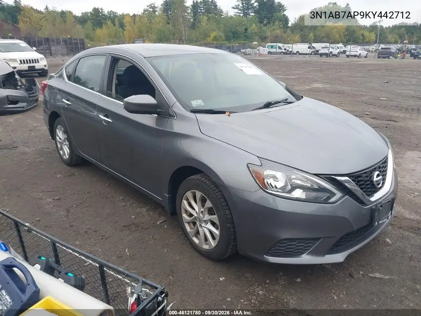 NISSAN SENTRA 2019, VIN 3N1AB7AP9KY442712