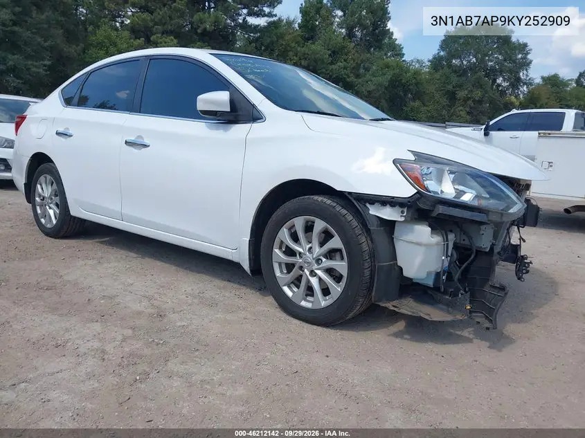 NISSAN SENTRA 2019, VIN 3N1AB7AP9KY252909
