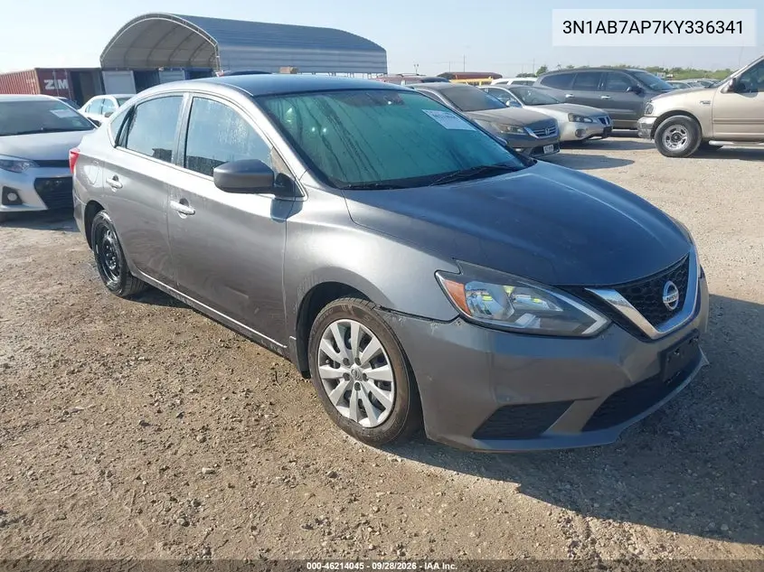 NISSAN SENTRA 2019, VIN 3N1AB7AP7KY336341