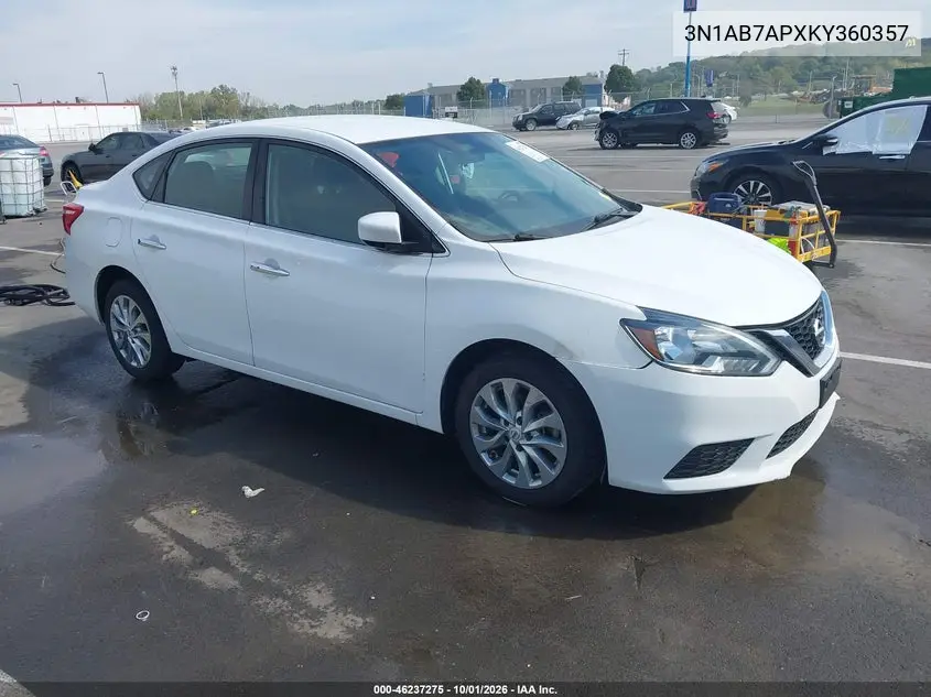 NISSAN SENTRA 2019, VIN 3N1AB7APXKY360357