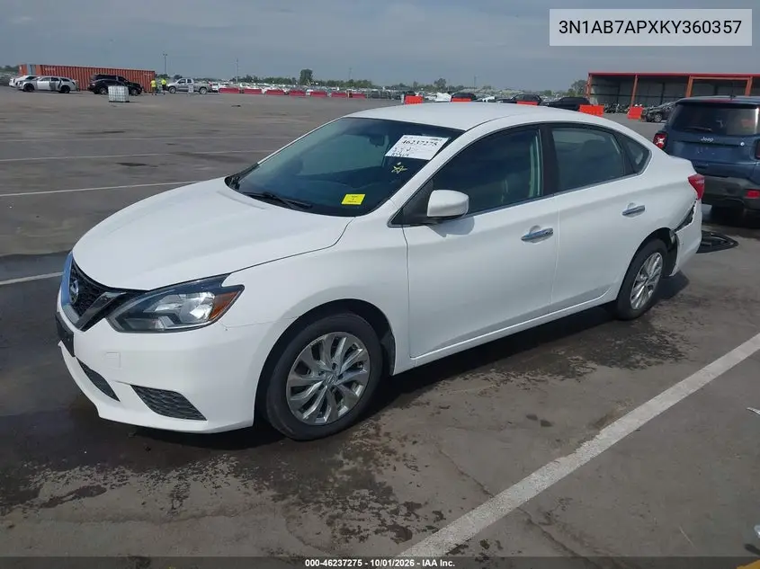 2019 NISSAN SENTRA VIN 3N1AB7APXKY360357 — фото 2