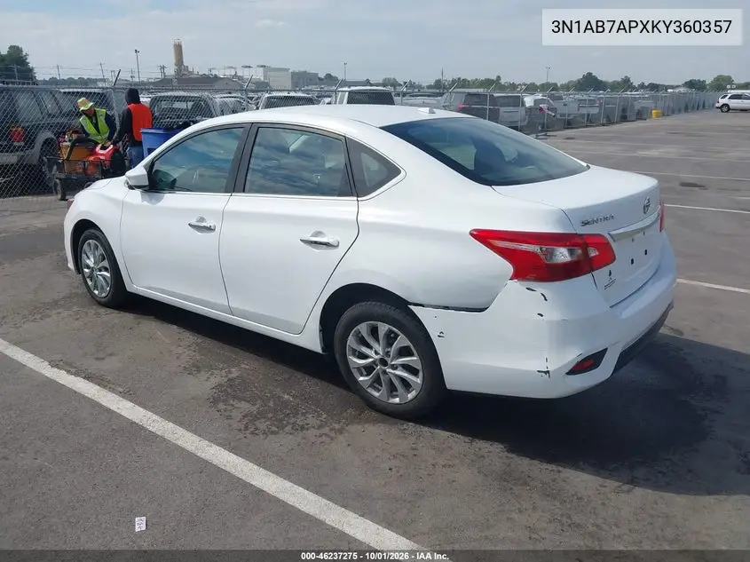 2019 NISSAN SENTRA VIN 3N1AB7APXKY360357 — фото 3