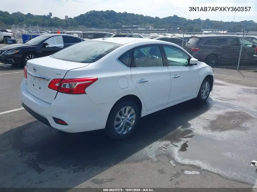 2019 NISSAN SENTRA VIN 3N1AB7APXKY360357 — фото 4