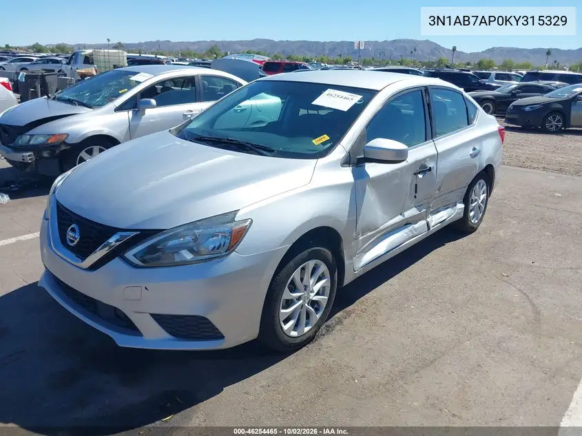 2019 NISSAN SENTRA VIN 3N1AB7AP0KY315329 — фото 2