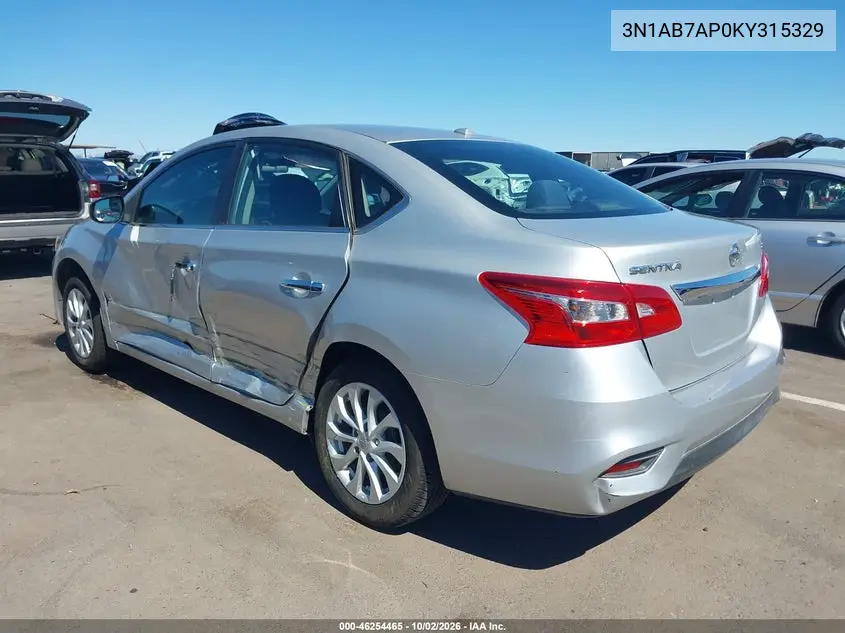 2019 NISSAN SENTRA VIN 3N1AB7AP0KY315329 — фото 3