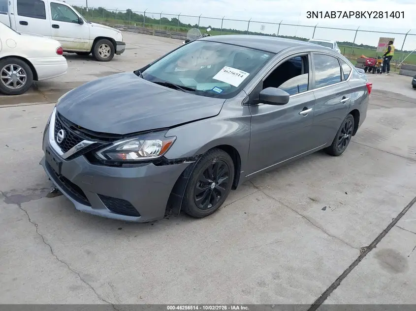 2019 NISSAN SENTRA VIN 3N1AB7AP8KY281401 — фото 2