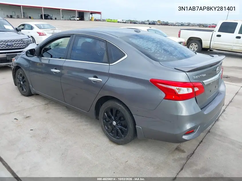 2019 NISSAN SENTRA VIN 3N1AB7AP8KY281401 — фото 3