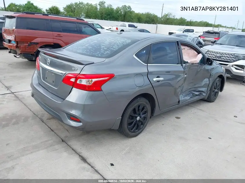 2019 NISSAN SENTRA VIN 3N1AB7AP8KY281401 — фото 4
