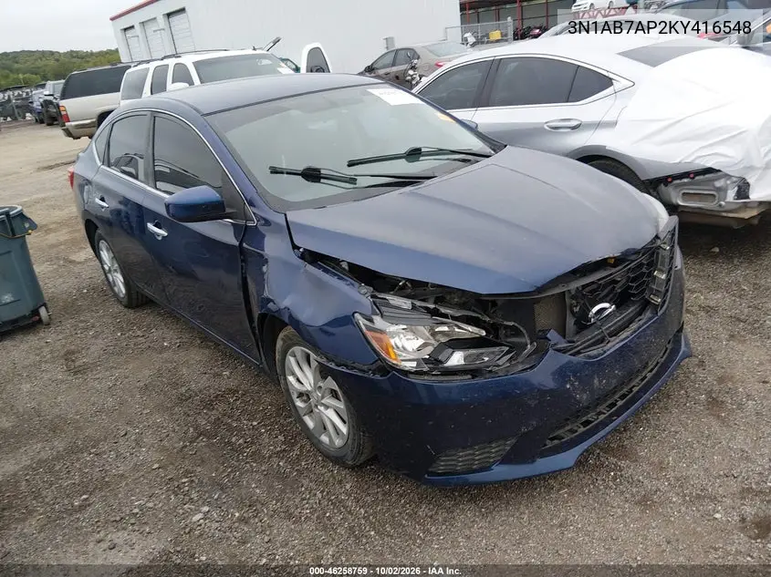 NISSAN SENTRA 2019, VIN 3N1AB7AP2KY416548