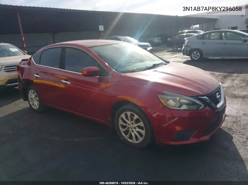 NISSAN SENTRA 2019, VIN 3N1AB7AP8KY296058