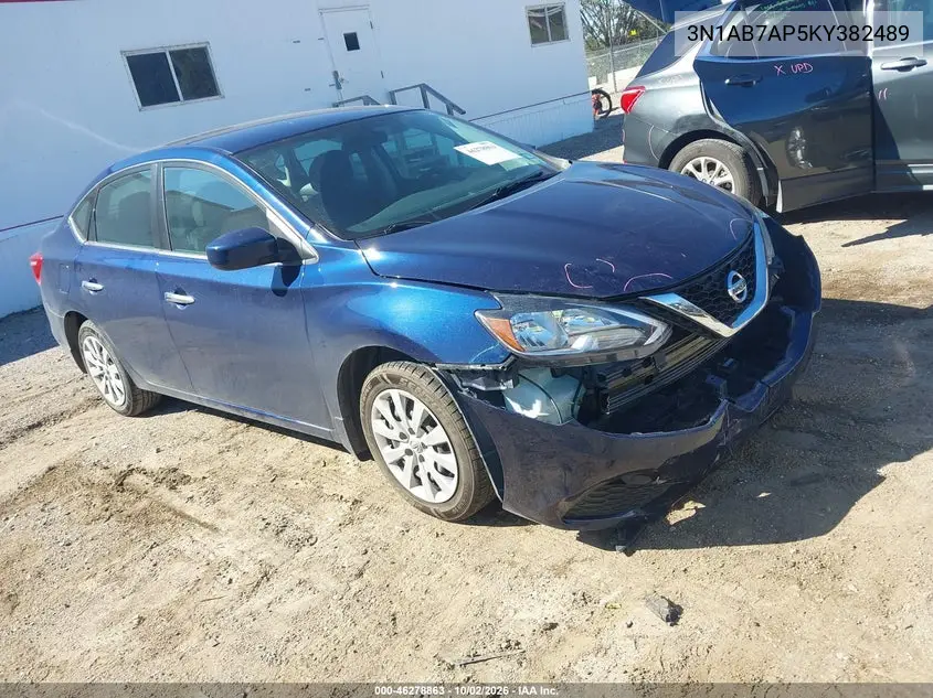 NISSAN SENTRA 2019, VIN 3N1AB7AP5KY382489
