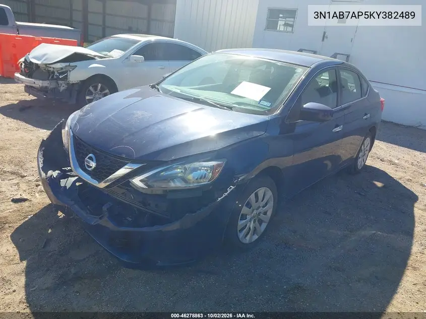 2019 NISSAN SENTRA VIN 3N1AB7AP5KY382489 — фото 2