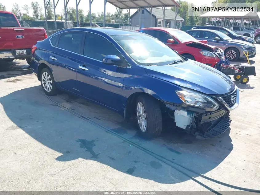 NISSAN SENTRA 2019, VIN 3N1AB7AP5KY362534