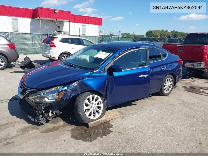 2019 NISSAN SENTRA VIN 3N1AB7AP5KY362534 — фото 2