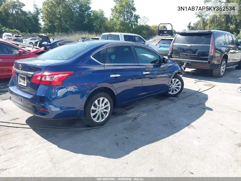 2019 NISSAN SENTRA VIN 3N1AB7AP5KY362534 — фото 4