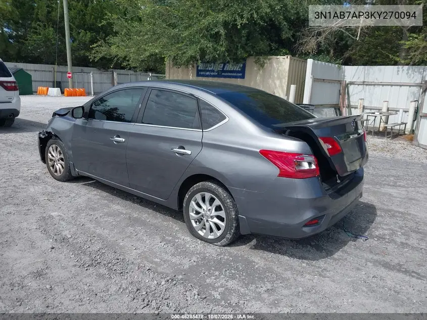 2019 NISSAN SENTRA VIN 3N1AB7AP3KY270094 — фото 3