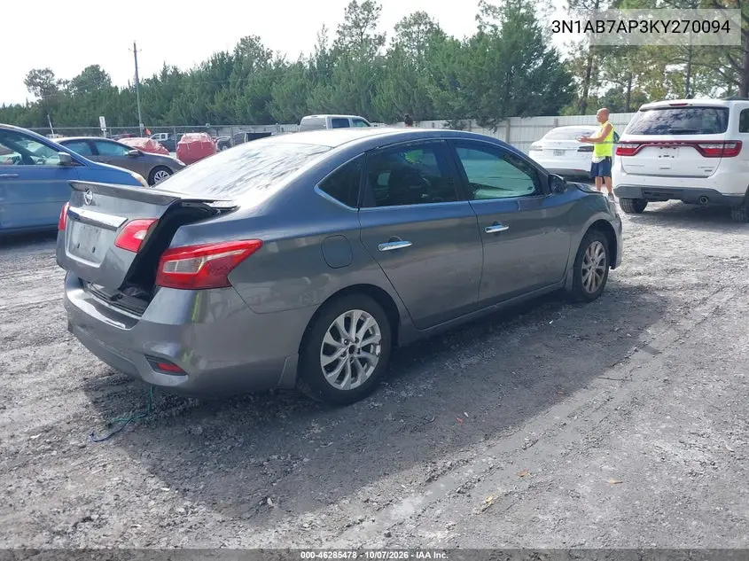 2019 NISSAN SENTRA VIN 3N1AB7AP3KY270094 — фото 4
