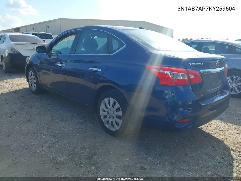 2019 NISSAN SENTRA VIN 3N1AB7AP7KY259504 — фото 3