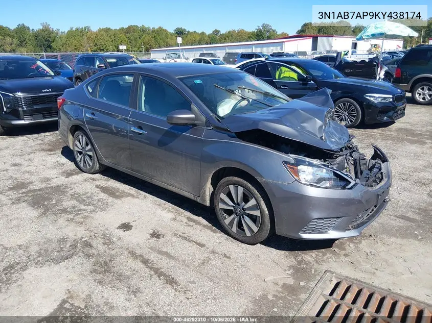 NISSAN SENTRA 2019, VIN 3N1AB7AP9KY438174