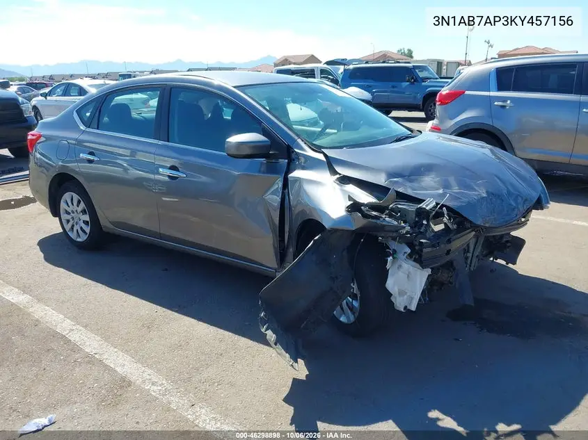 NISSAN SENTRA 2019, VIN 3N1AB7AP3KY457156
