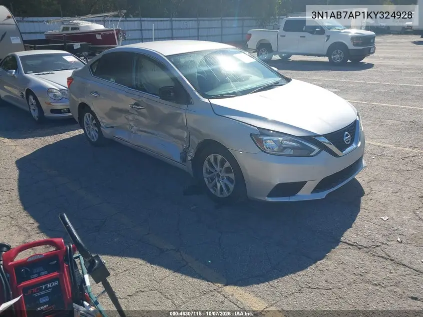 NISSAN SENTRA 2019, VIN 3N1AB7AP1KY324928