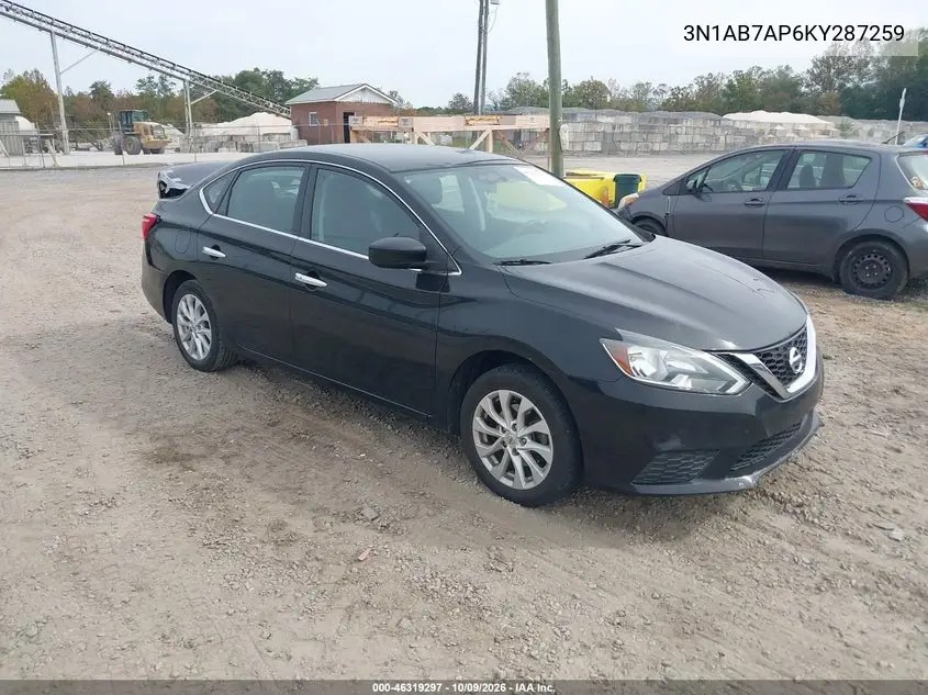 NISSAN SENTRA 2019, VIN 3N1AB7AP6KY287259