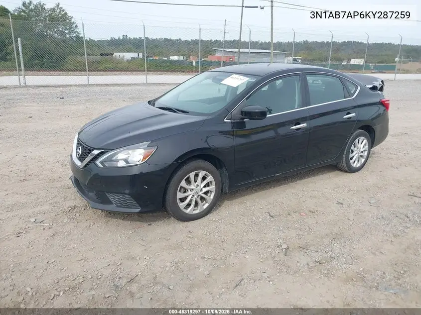 2019 NISSAN SENTRA VIN 3N1AB7AP6KY287259 — фото 2