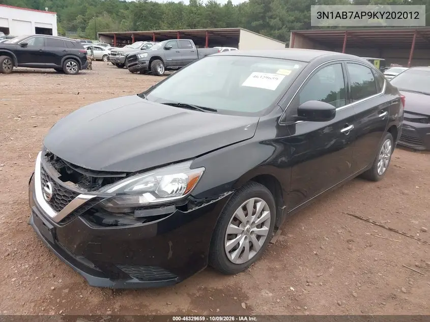 2019 NISSAN SENTRA VIN 3N1AB7AP9KY202012 — фото 2