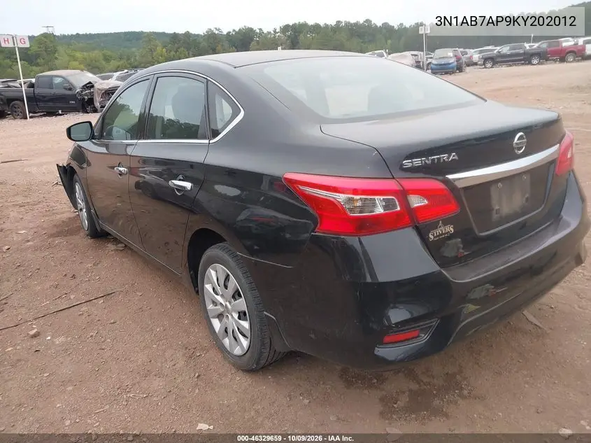 2019 NISSAN SENTRA VIN 3N1AB7AP9KY202012 — фото 3