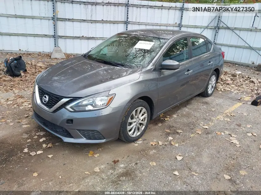 2019 NISSAN SENTRA VIN 3N1AB7AP3KY427350 — фото 2