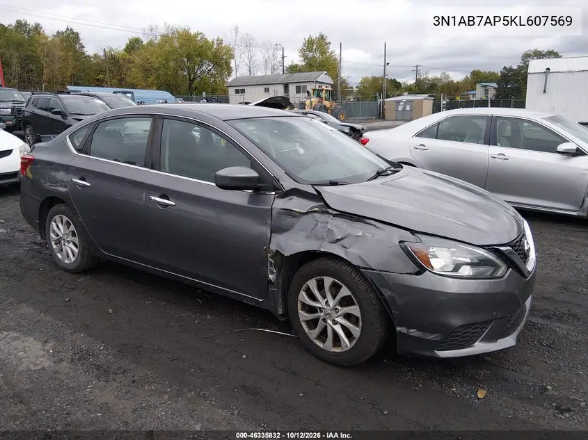 NISSAN SENTRA 2019, VIN 3N1AB7AP5KL607569