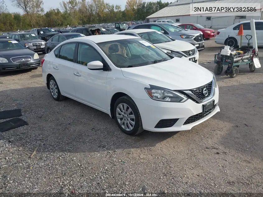 NISSAN SENTRA 2019, VIN 3N1AB7AP3KY382586