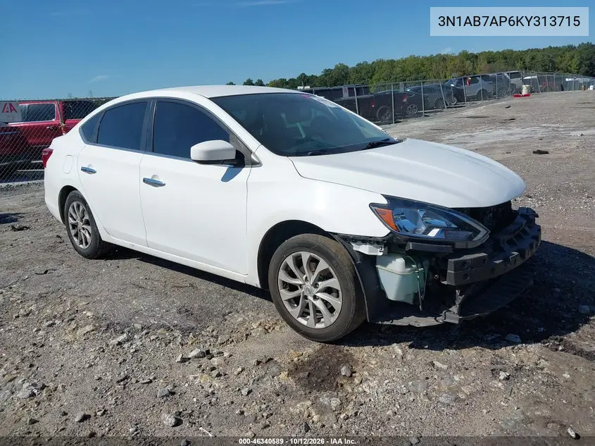 NISSAN SENTRA 2019, VIN 3N1AB7AP6KY313715