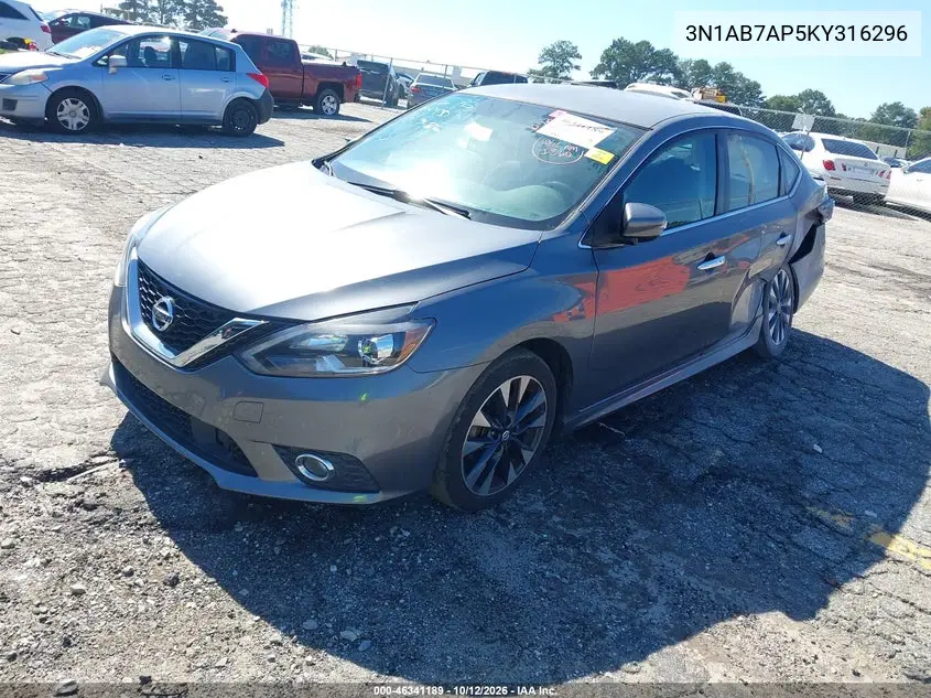 2019 NISSAN SENTRA VIN 3N1AB7AP5KY316296 — фото 2