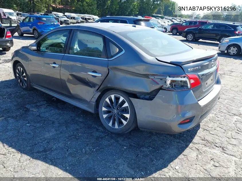 2019 NISSAN SENTRA VIN 3N1AB7AP5KY316296 — фото 3