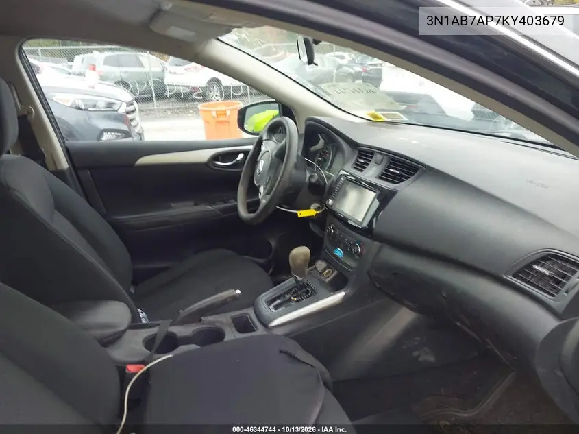 2019 NISSAN SENTRA VIN 3N1AB7AP7KY403679 — фото 5