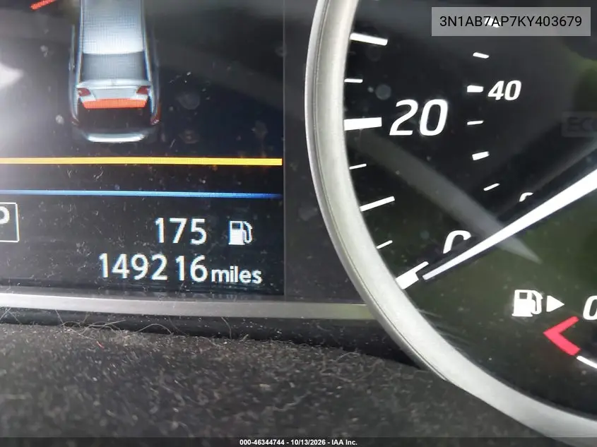 2019 NISSAN SENTRA VIN 3N1AB7AP7KY403679 — фото 7