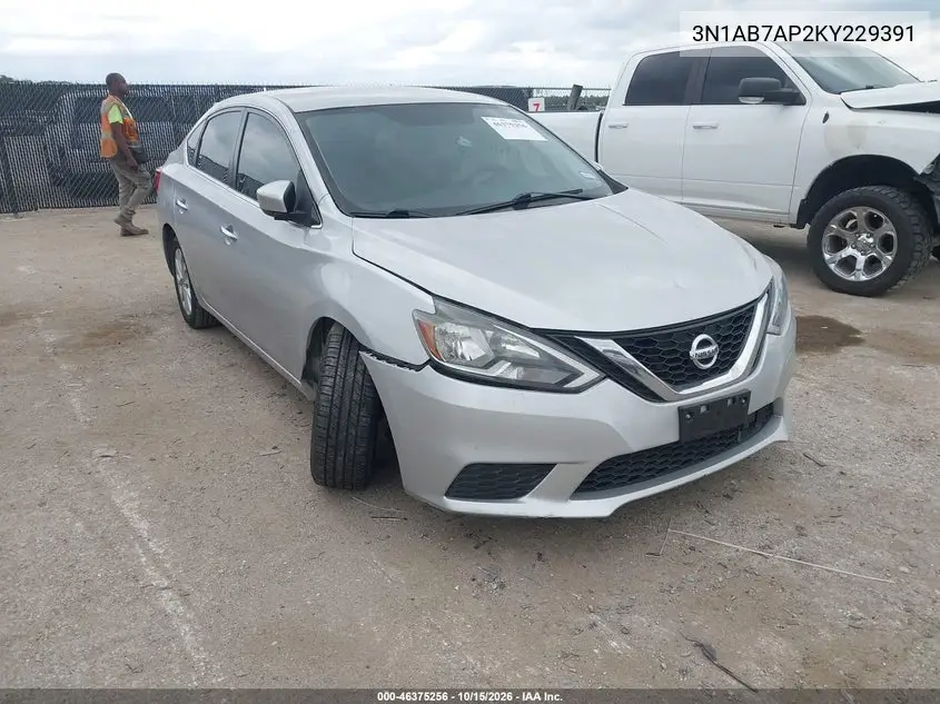 NISSAN SENTRA 2019, VIN 3N1AB7AP2KY229391