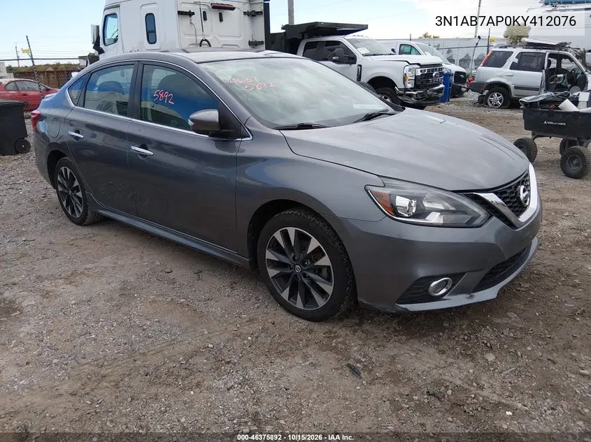 NISSAN SENTRA 2019, VIN 3N1AB7AP0KY412076