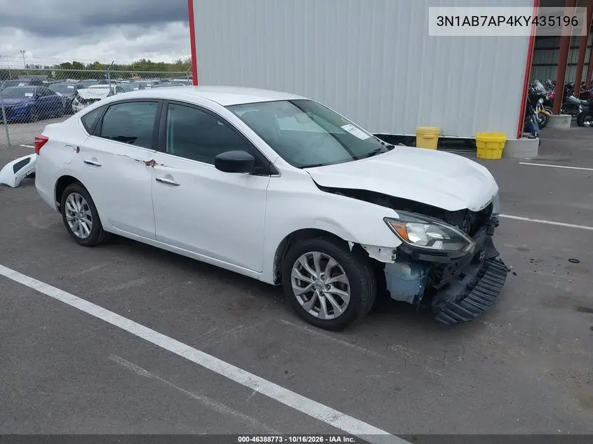 NISSAN SENTRA 2019, VIN 3N1AB7AP4KY435196