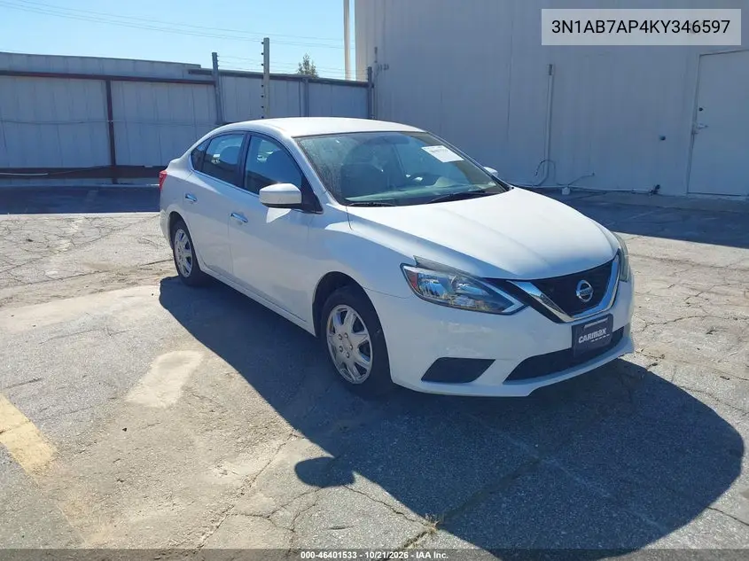 NISSAN SENTRA 2019, VIN 3N1AB7AP4KY346597