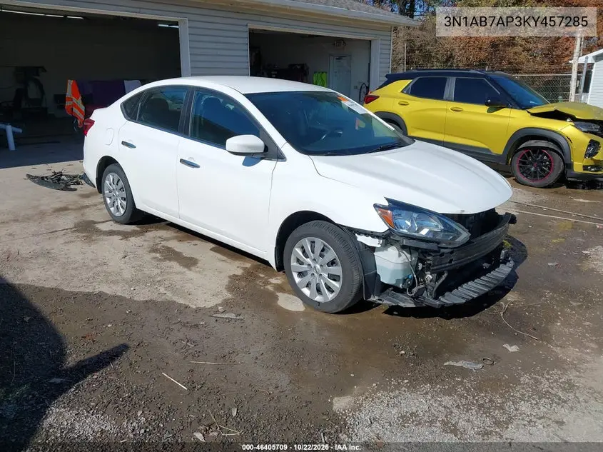 NISSAN SENTRA 2019, VIN 3N1AB7AP3KY457285