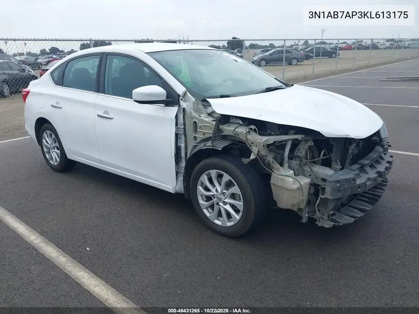 NISSAN SENTRA 2019, VIN 3N1AB7AP3KL613175
