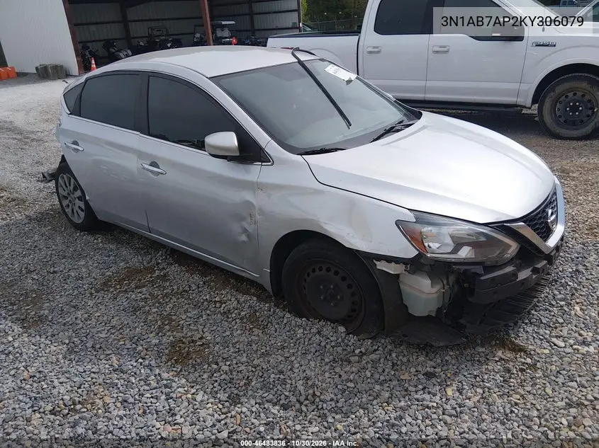 NISSAN SENTRA 2019, VIN 3N1AB7AP2KY306079