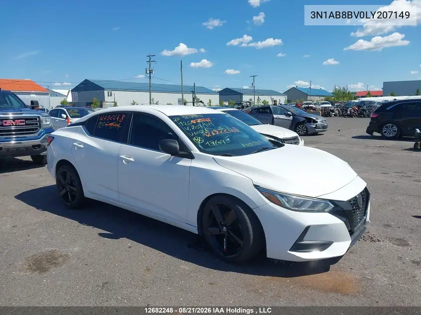 NISSAN SENTRA 2020, VIN 3N1AB8BV0LY207149