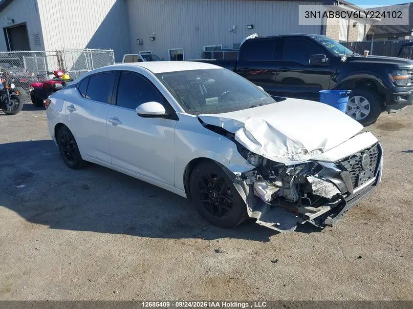 NISSAN SENTRA 2020, VIN 3N1AB8CV6LY224102