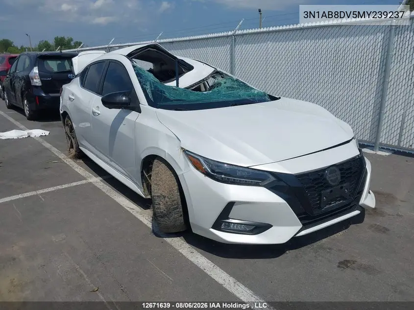 NISSAN SENTRA 2021, VIN 3N1AB8DV5MY239237