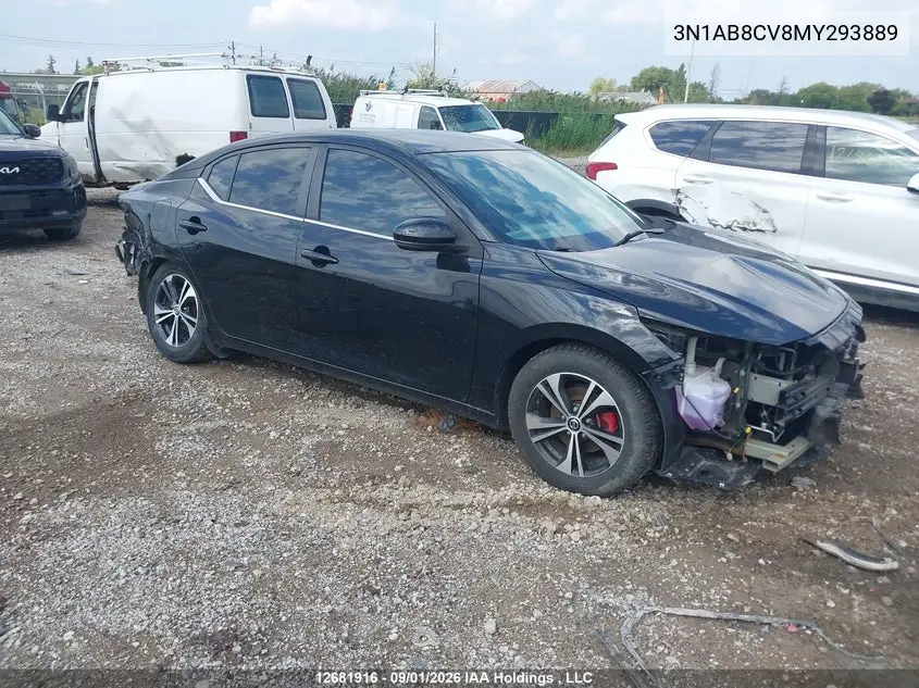 NISSAN SENTRA 2021, VIN 3N1AB8CV8MY293889