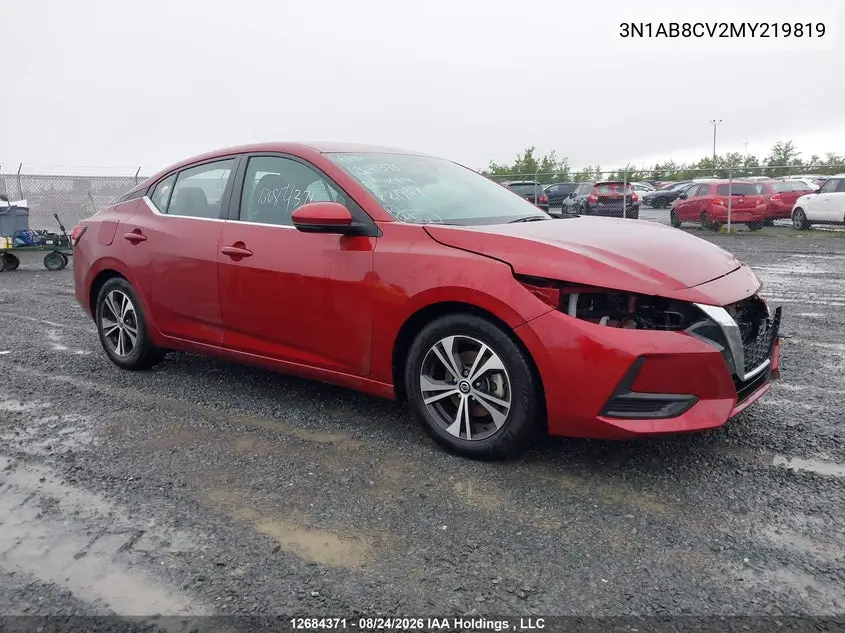 NISSAN SENTRA 2021, VIN 3N1AB8CV2MY219819