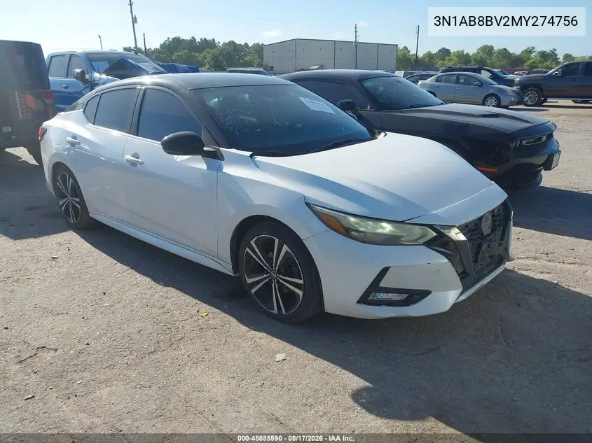 NISSAN SENTRA 2021, VIN 3N1AB8DV6MY274756